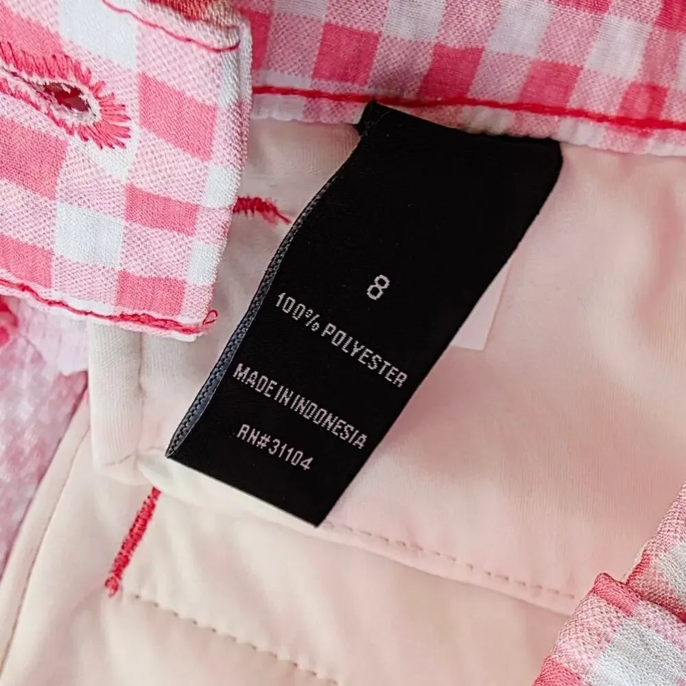 Pro Tour Pink Gingham Shorts Size 8 Golf Coolplay Preppy Coastal Feminine Barbie